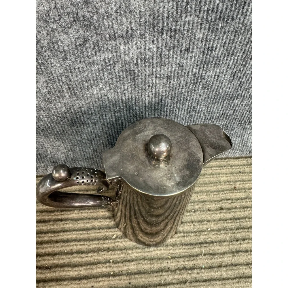 George G Honour London Nickel Silver Coffee Pot Pitcher Vintage Hallmarked
